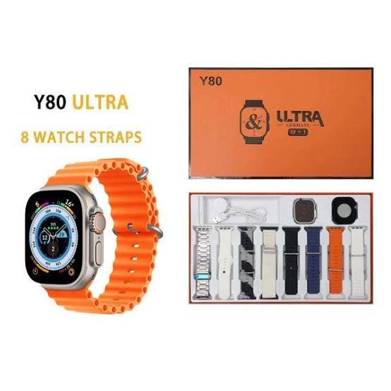 Y80 Ultra Smartwatch With 8 Strap